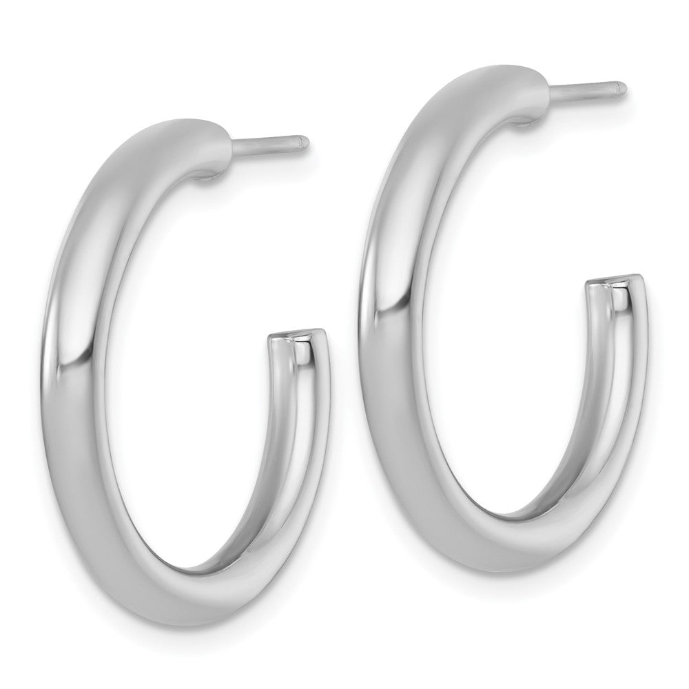 14k Polished 3.0 x 25mm Tube C-Hoop Post Earrings