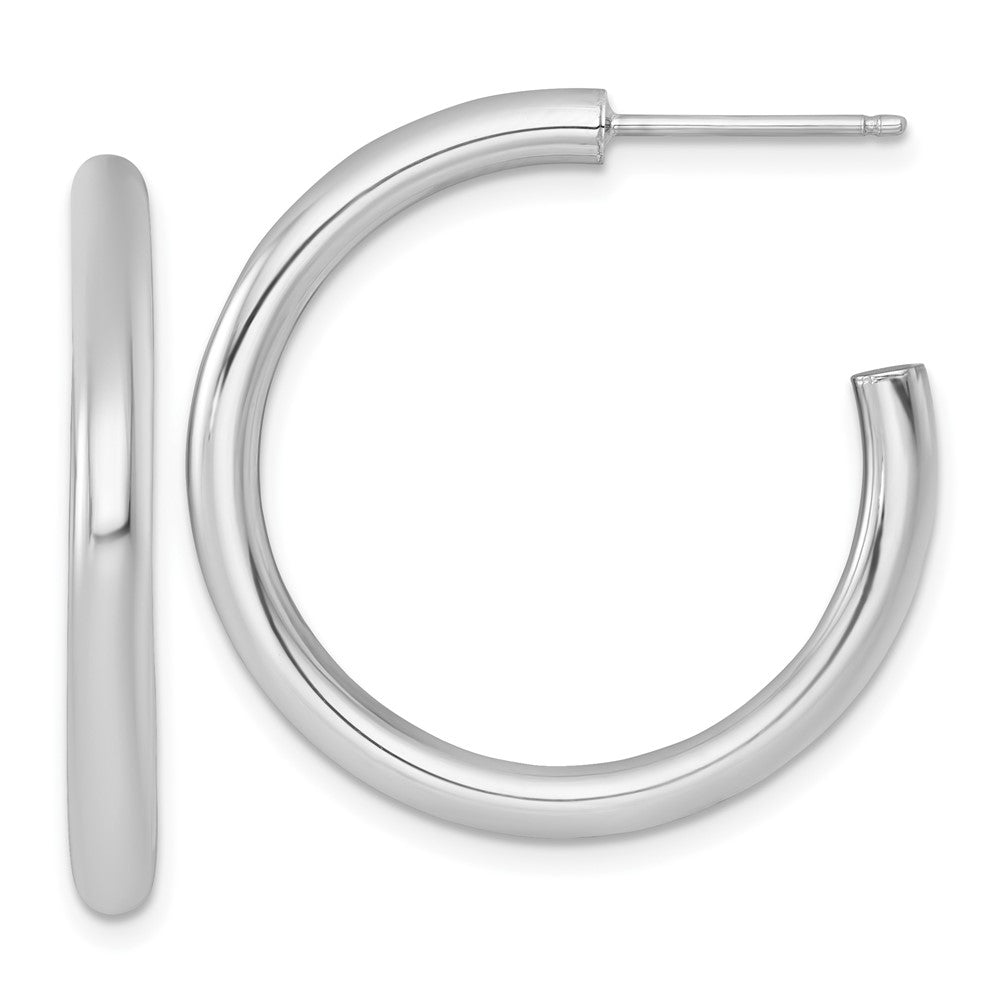 14k Polished 3.0 x 30mm Tube C-Hoop Post Earrings