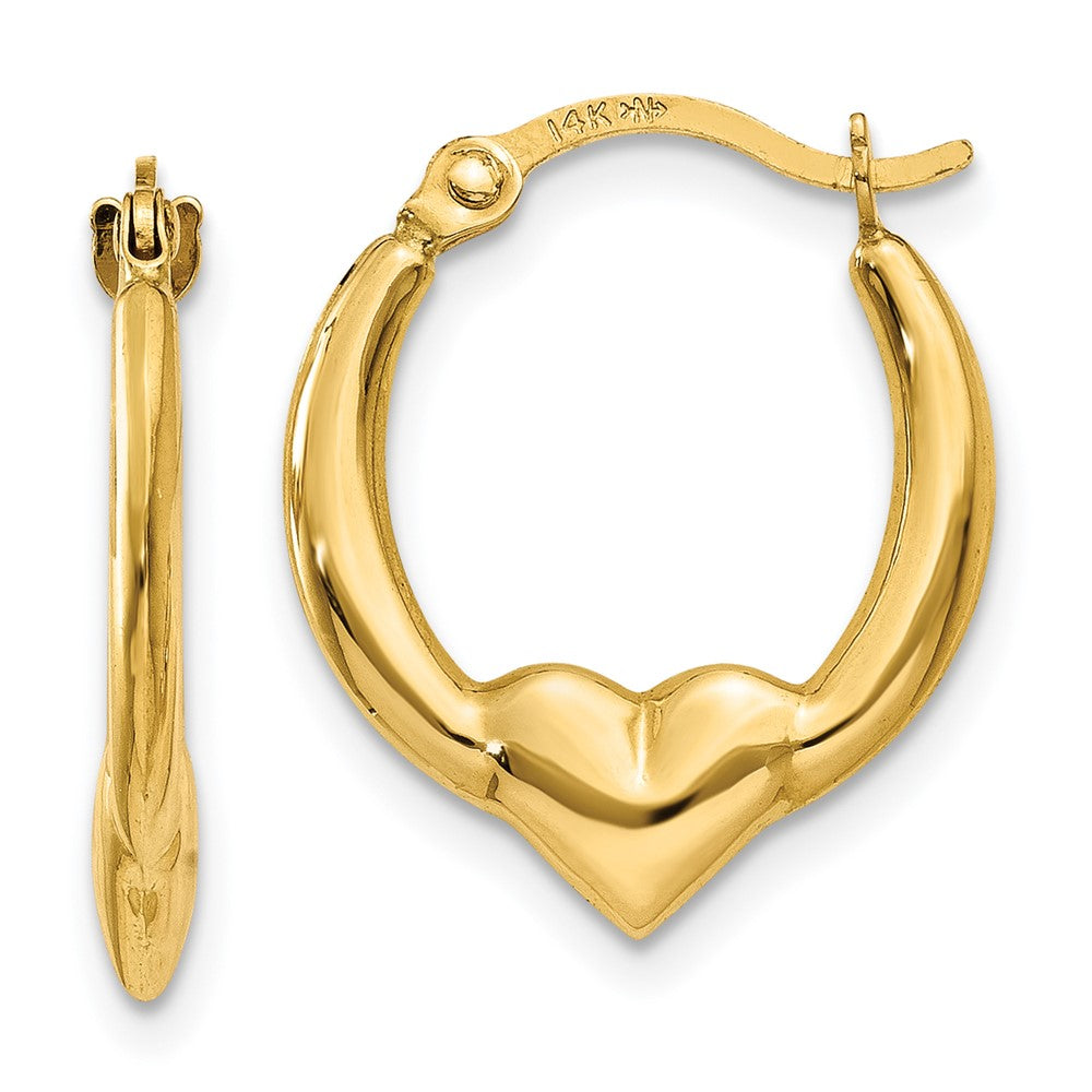Polished;14k Yellow gold;Hinged post