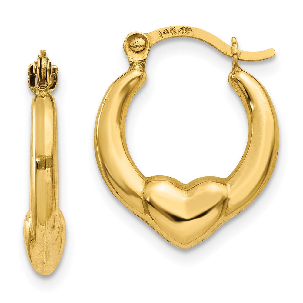 Polished;14k Yellow gold;Hinged post