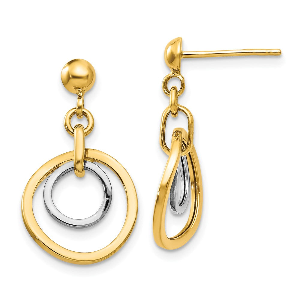 Polished;14K Two-tone;Post;Dangle