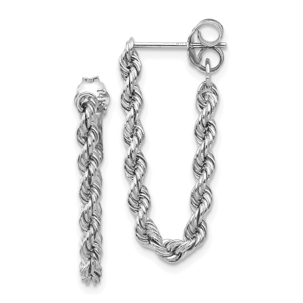 Polished;14K White gold;Post;Dangle