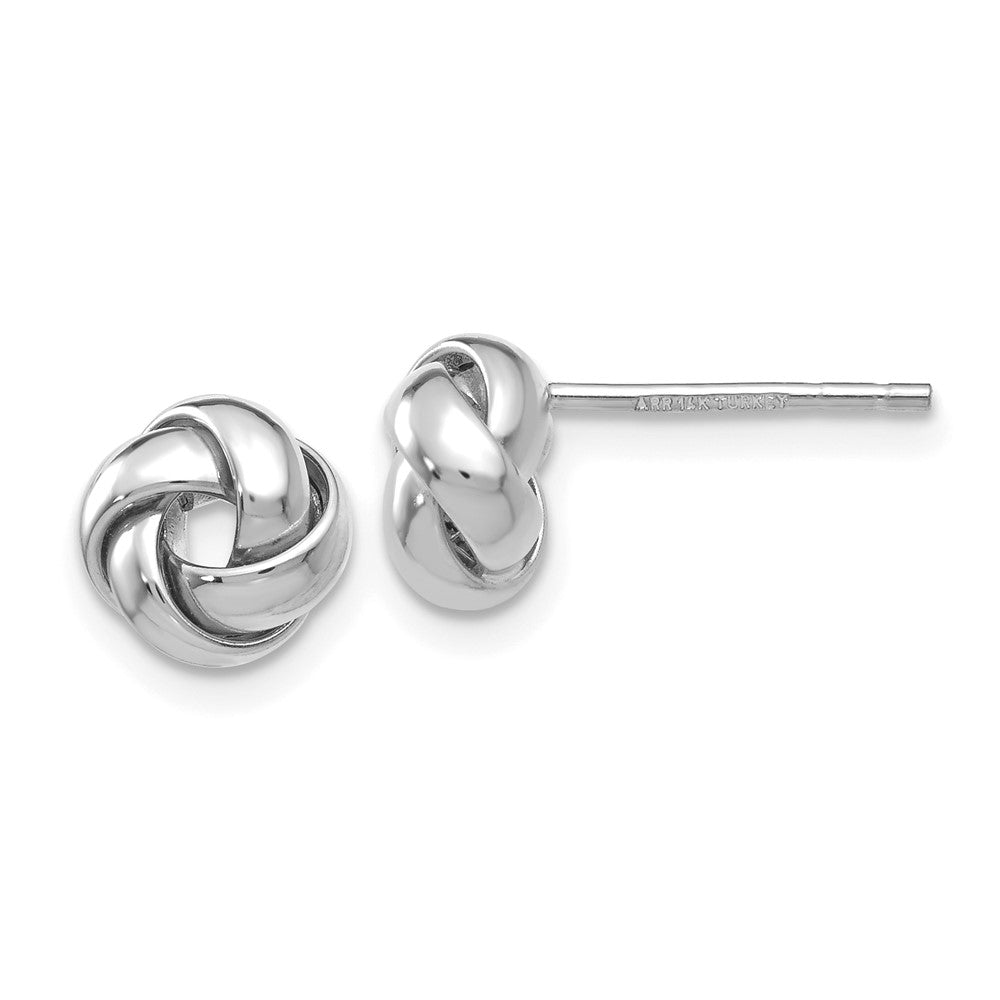 Polished;14K White gold;Post