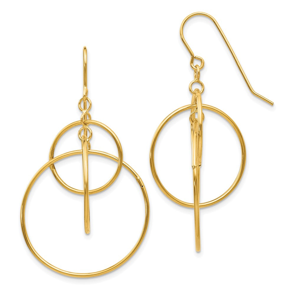 Polished;14k Yellow gold;Shepherd hook;Dangle