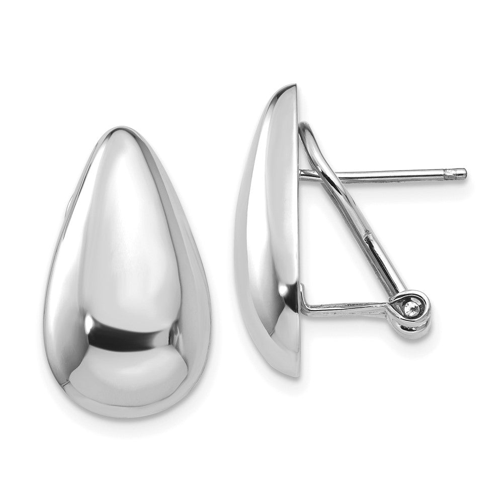 Polished;14K White gold;Hollow;Omega back