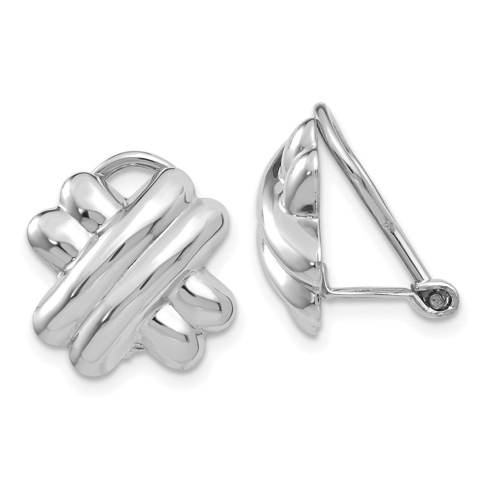 Polished;14K White gold;Non-pierced