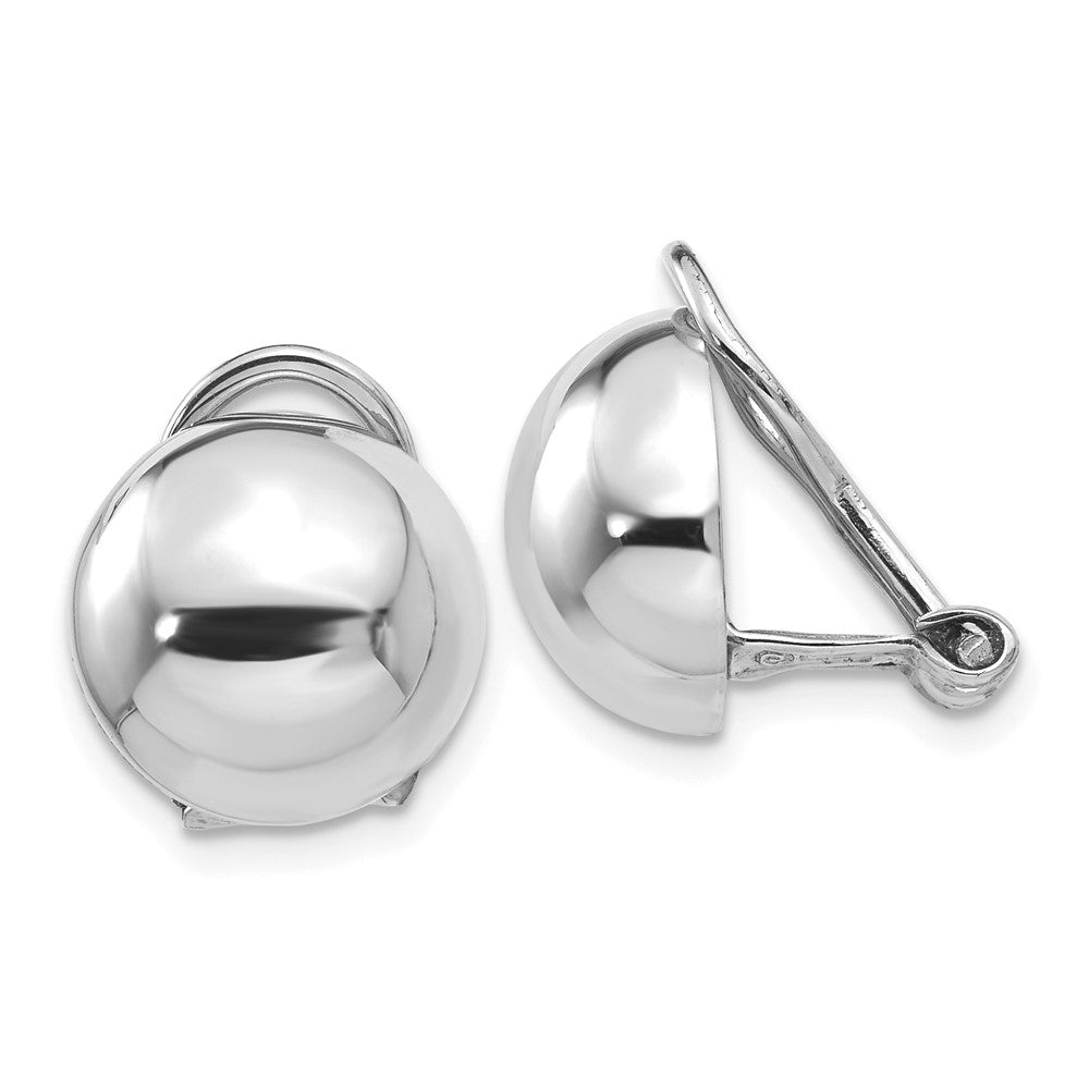 Polished;14K White gold;Flat back;Closed back;Non-pierced