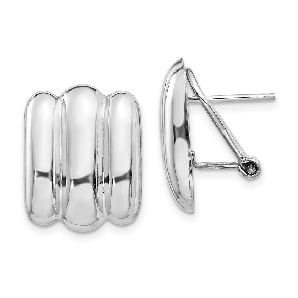 Polished;14K White gold;Hollow;Omega back