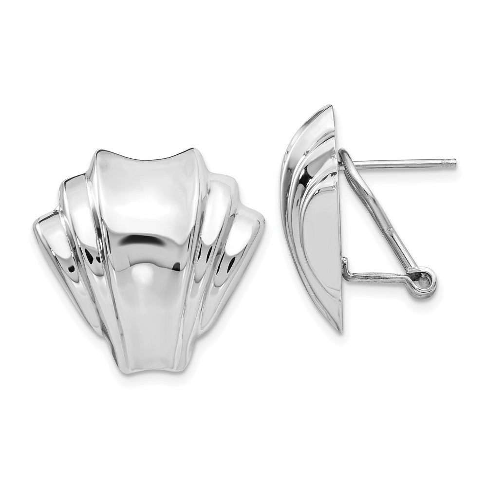 Polished;14K White gold;Hollow;Omega back