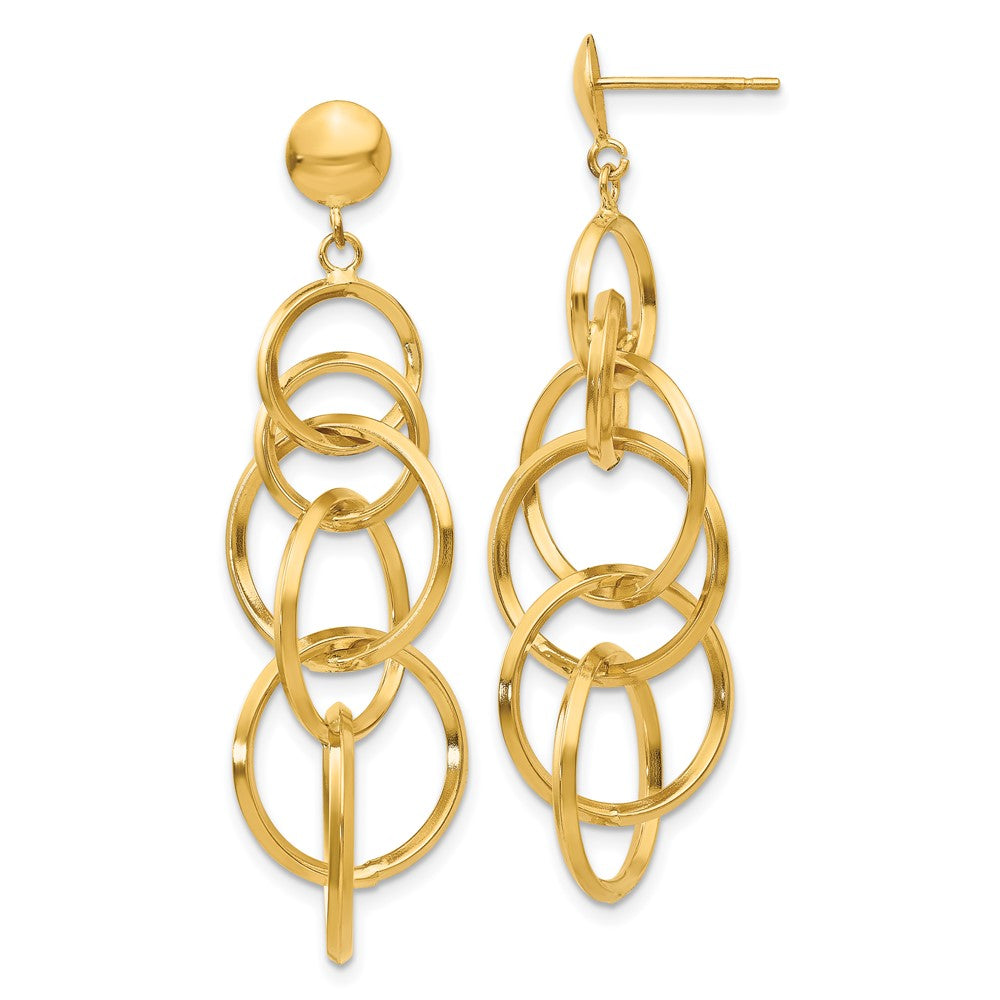Polished;14k Yellow gold;Post