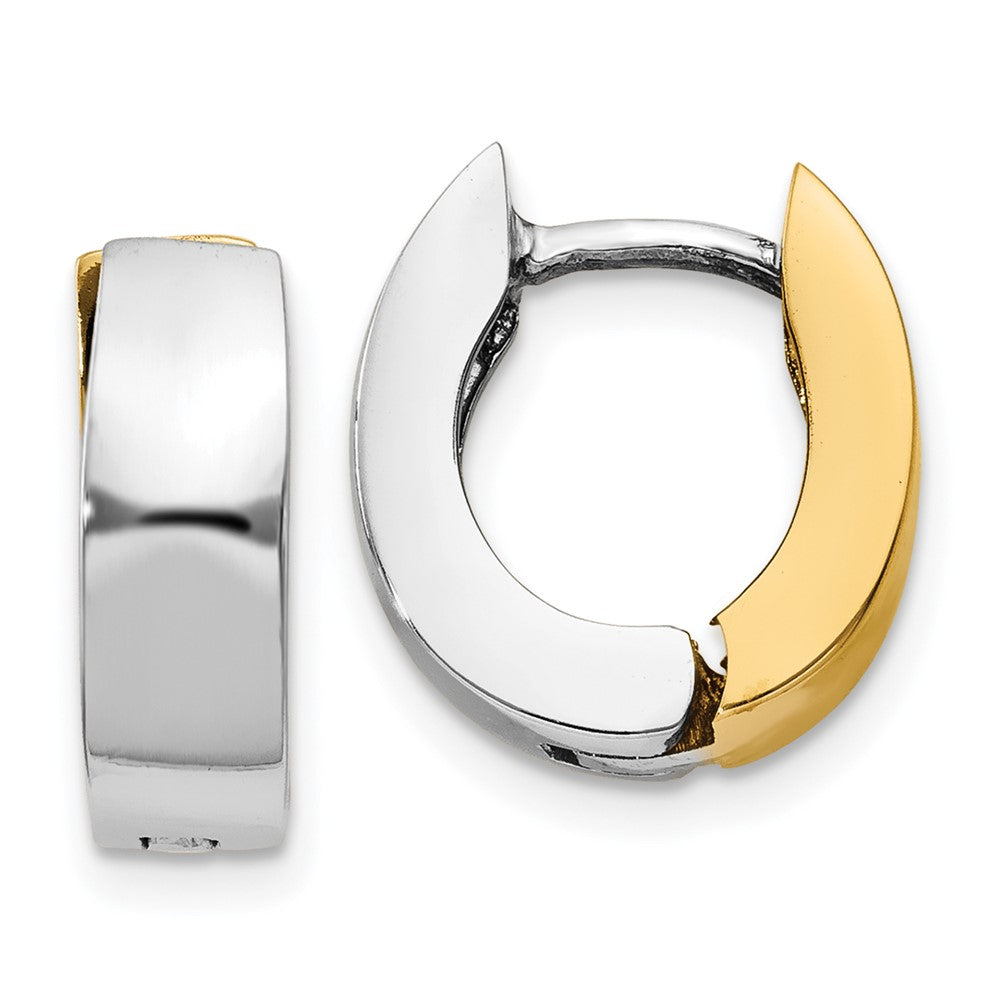Solid;Polished;14K Two-tone;Hinged