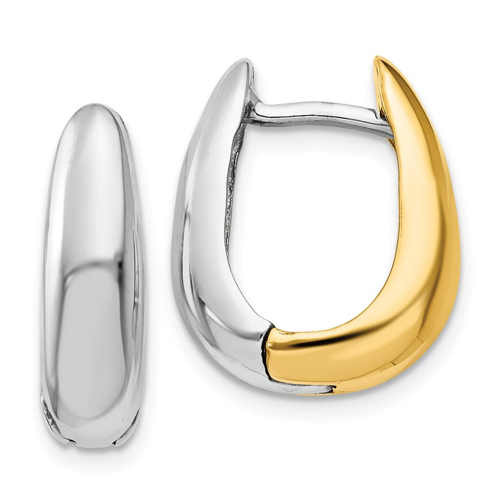 Solid;Polished;14K Two-tone;Hinged
