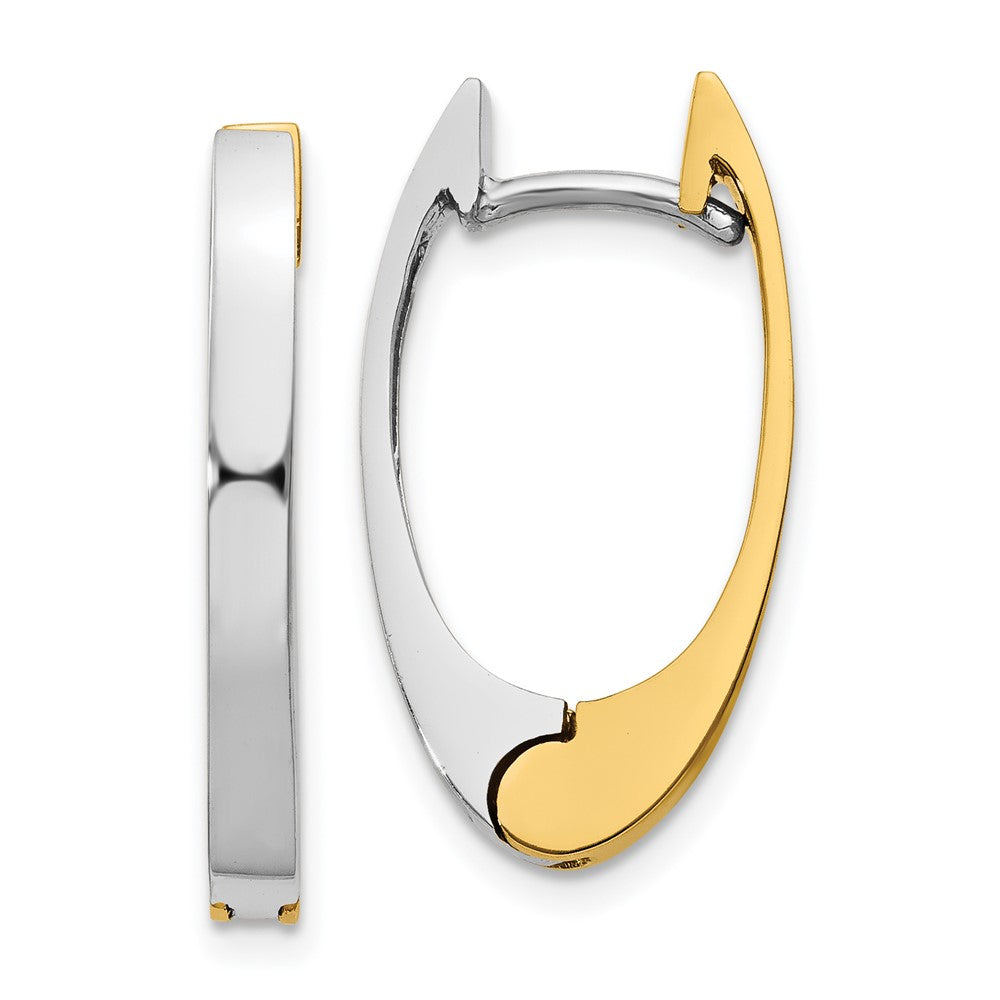 Solid;Polished;14K Two-tone;Hinged