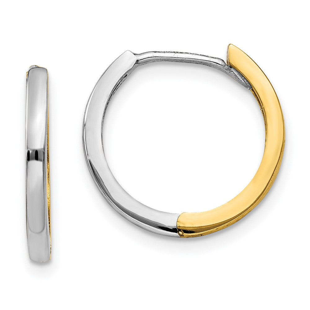 Polished;14K Two-tone;Hinged post