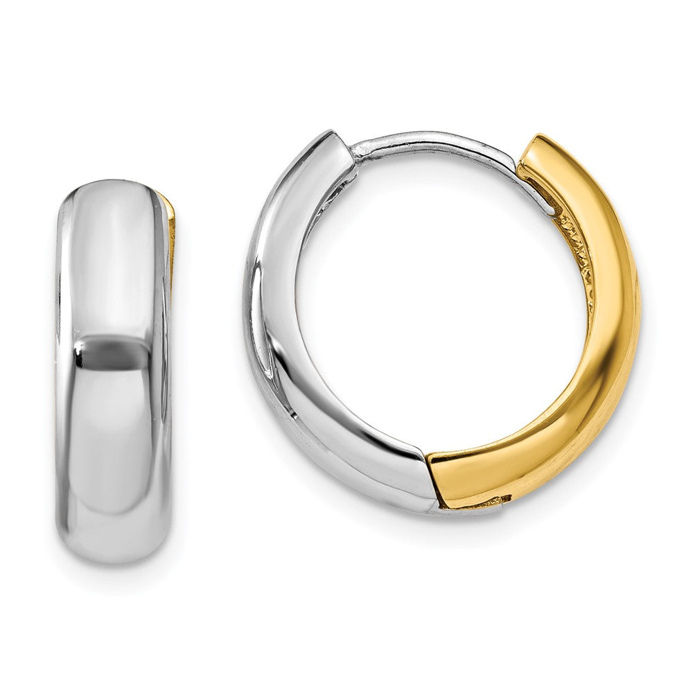 Polished;14K Two-tone;Hinged post