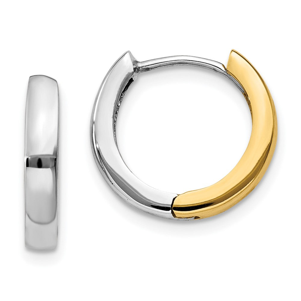 Polished;14K Two-tone;Hinged post