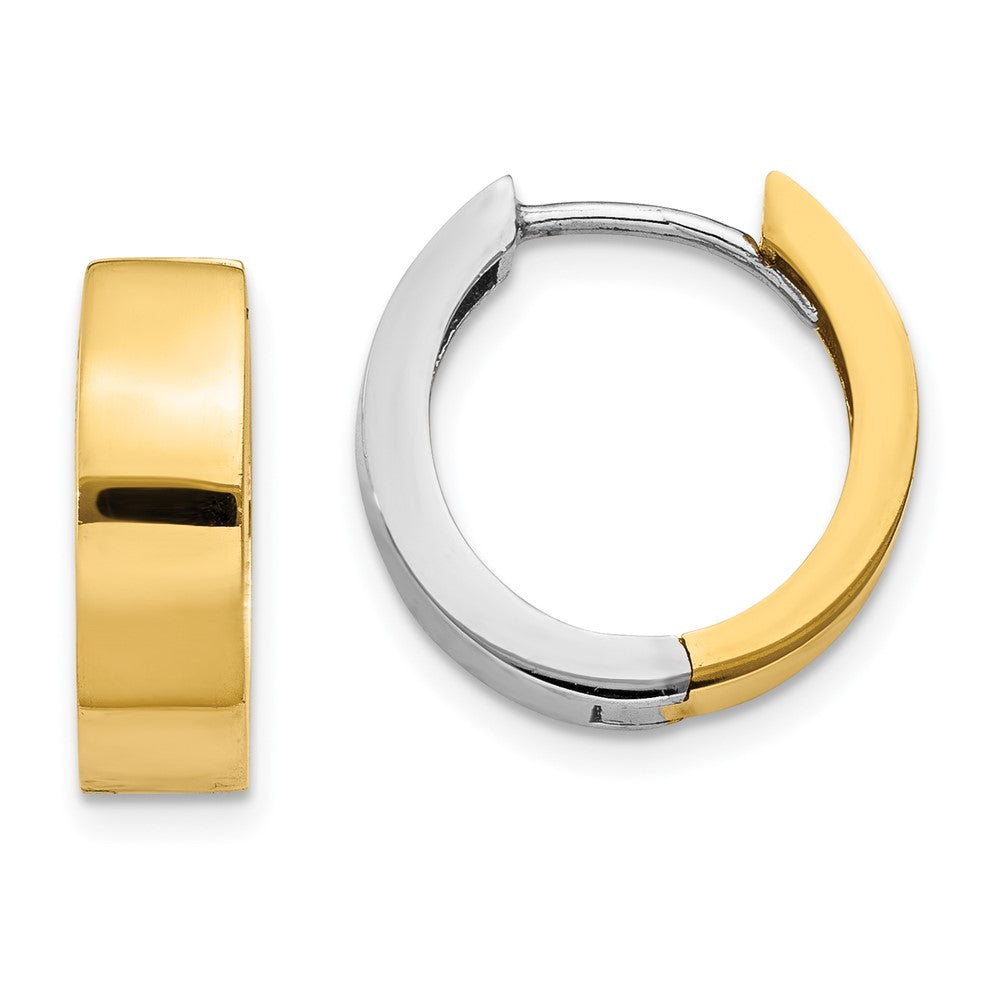 Polished;14K Two-tone;Hinged post