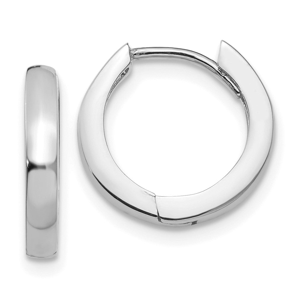 Solid;Polished;14K White gold;Hinged