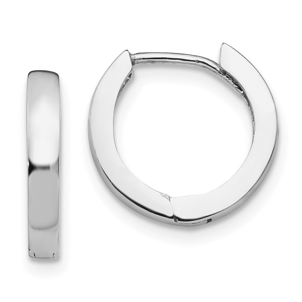 Solid;Polished;14K White gold;Hinged