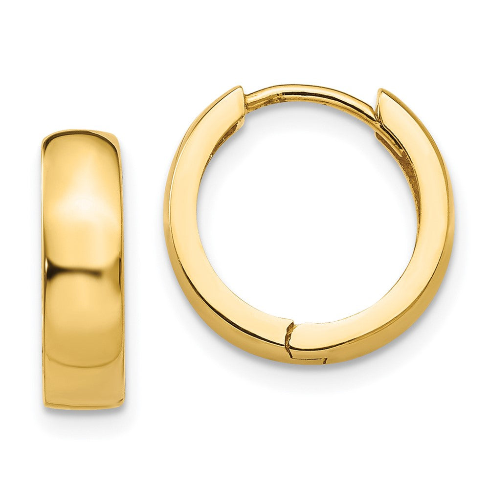 Solid;Polished;14k Yellow gold;Hinged