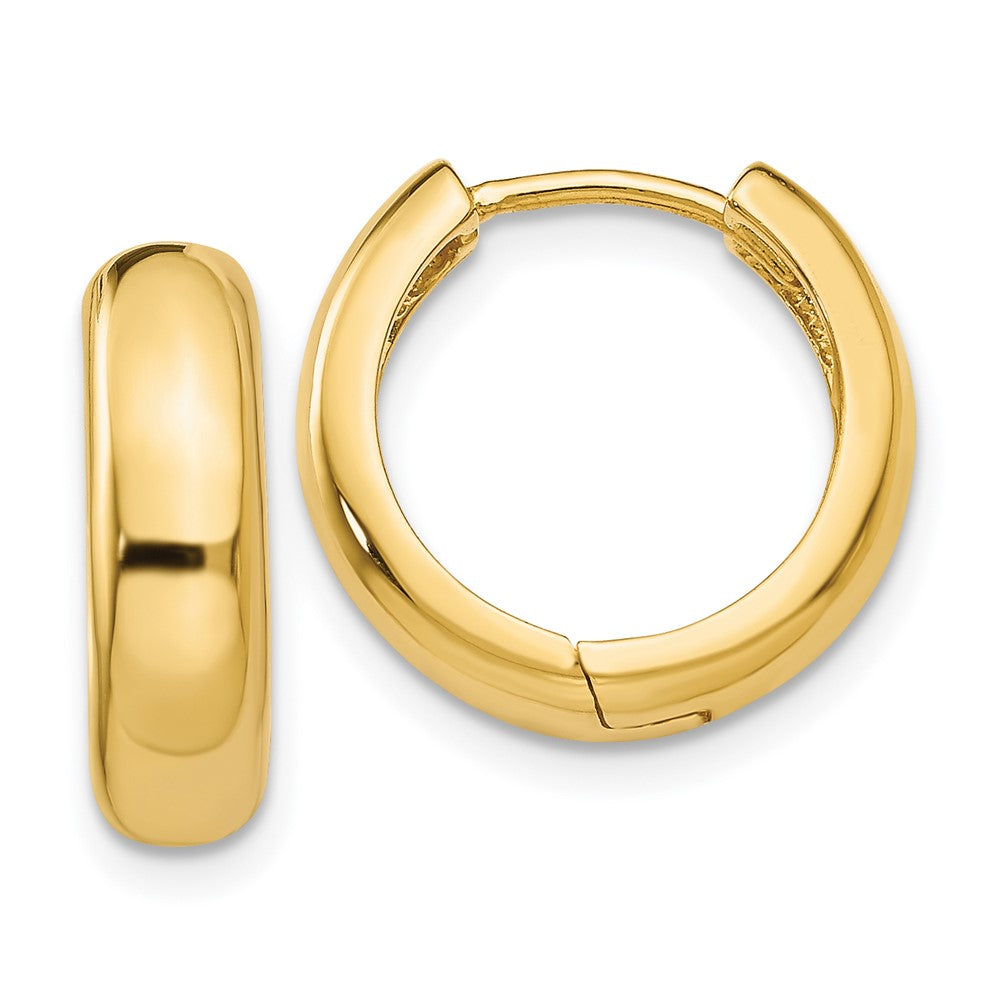 Solid;Polished;14k Yellow gold;Hinged