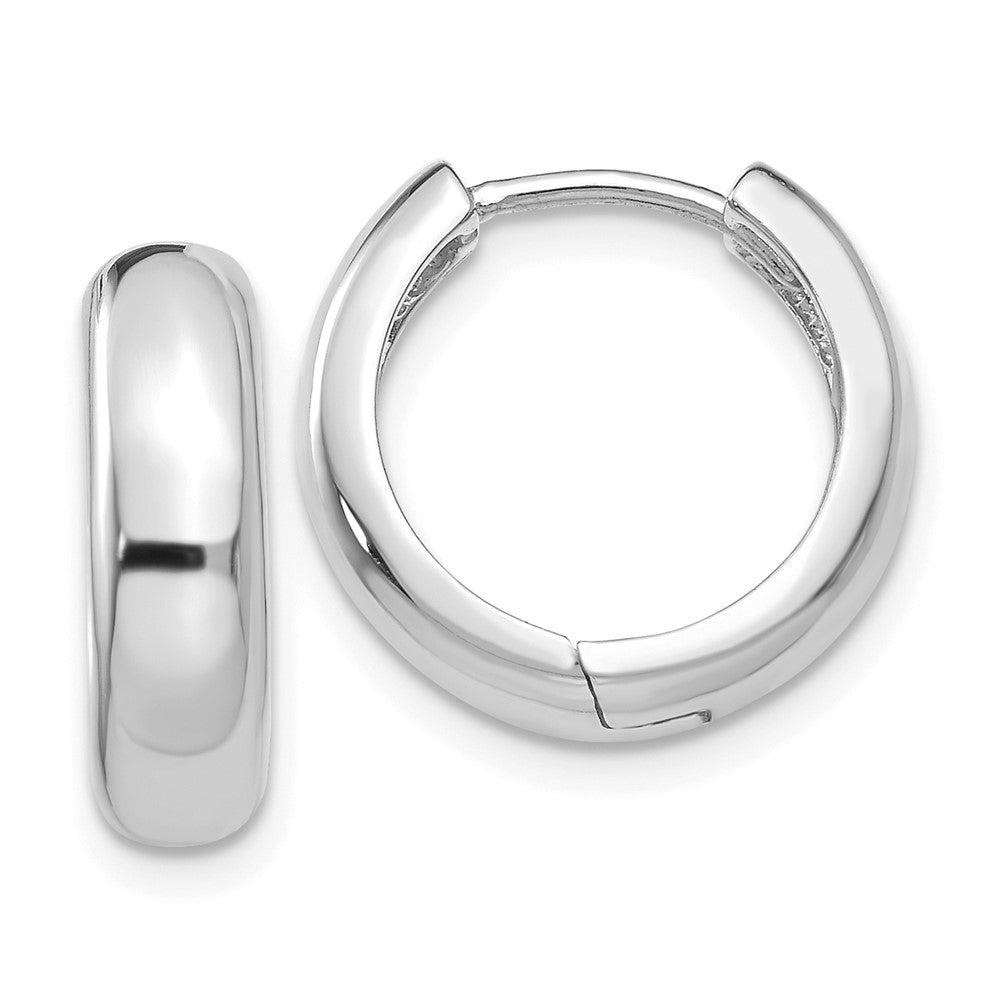 Solid;Polished;14K White gold;Hinged