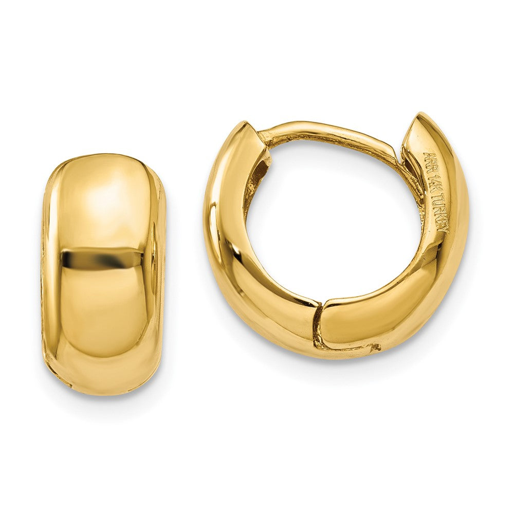 Solid;Polished;14k Yellow gold;Hinged