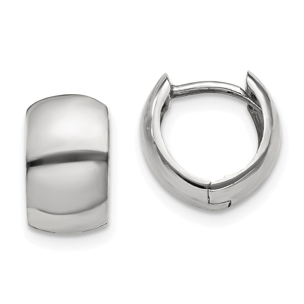 Solid;Polished;14K White gold;Hinged