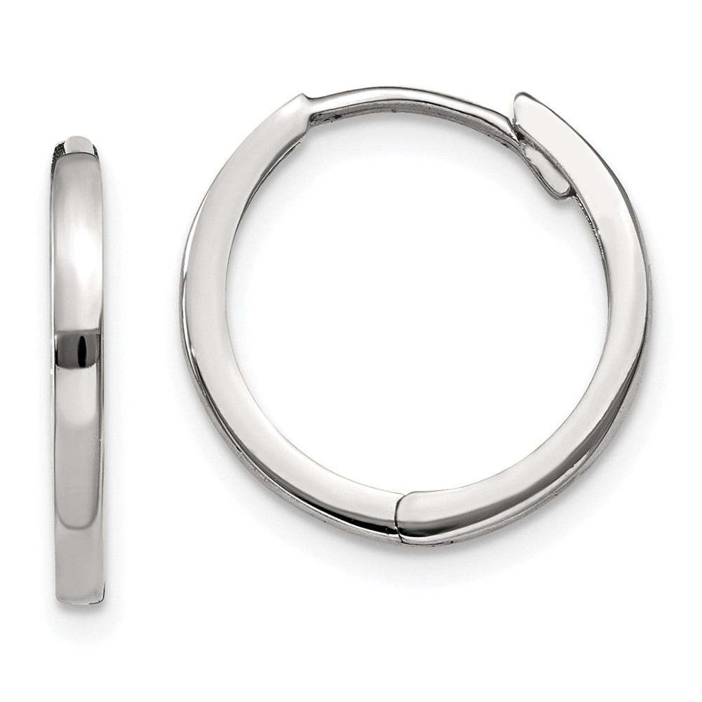 Solid;Polished;14K White gold;Hinged