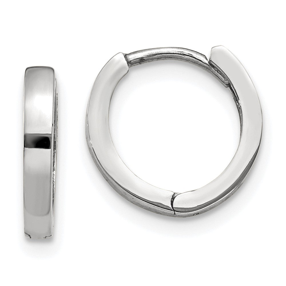 Solid;Polished;14K White gold;Hinged