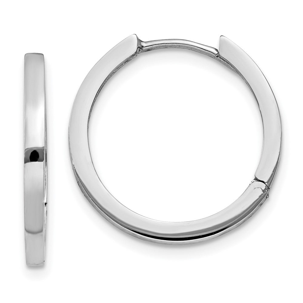 Solid;Polished;14K White gold;Hinged