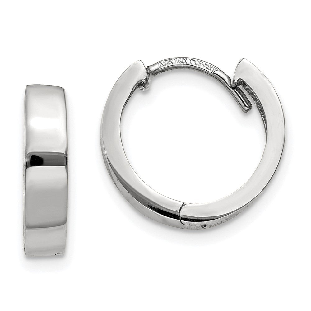 Solid;Polished;14K White gold;Hinged