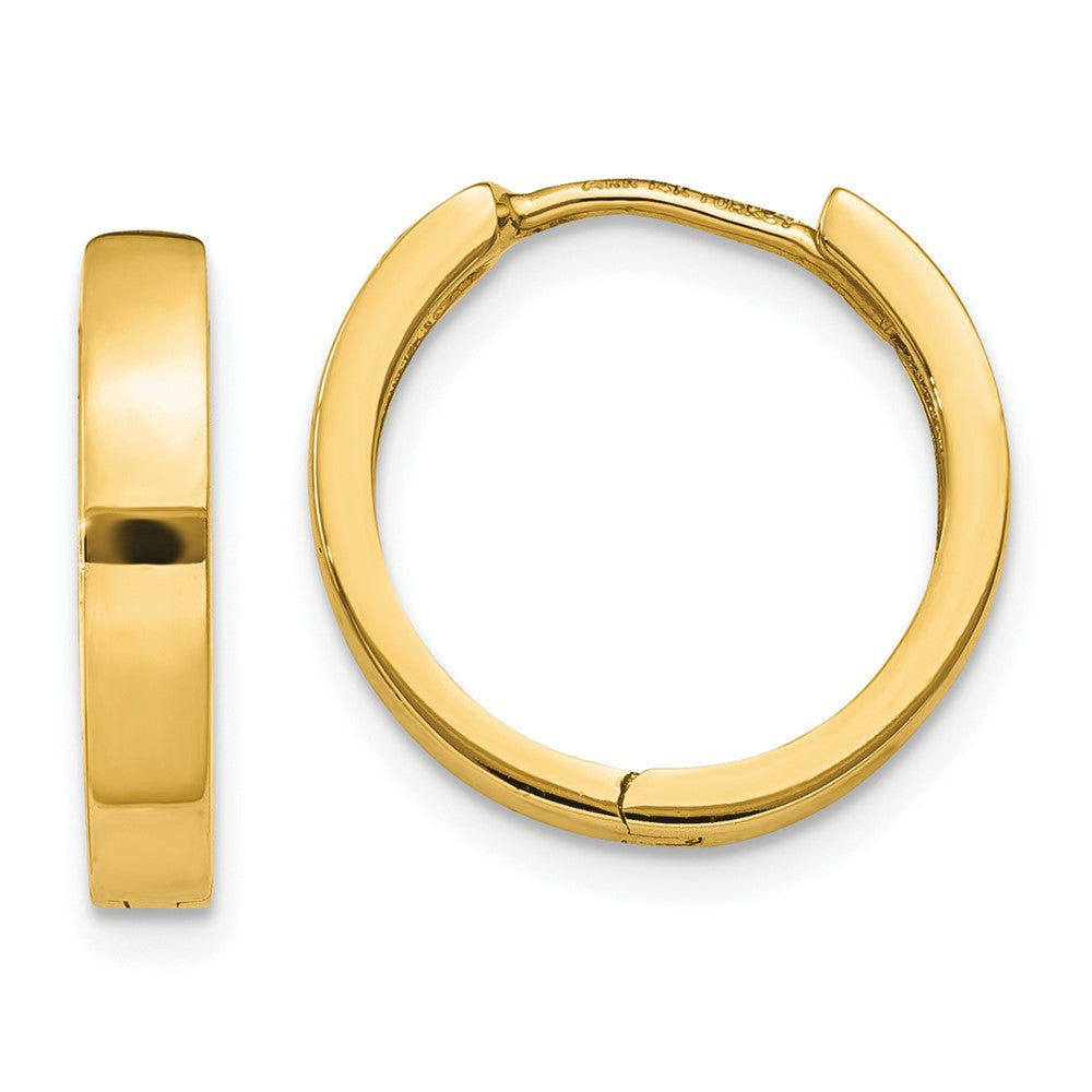 Solid;Polished;14k Yellow gold;Hinged