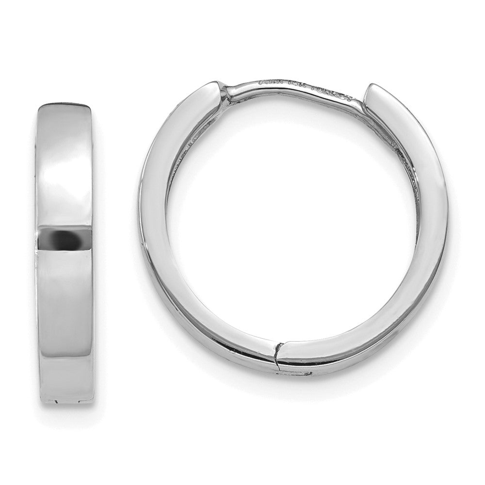 Solid;Polished;14K White gold;Hinged