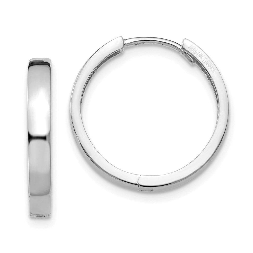 Solid;Polished;14K White gold;Hinged