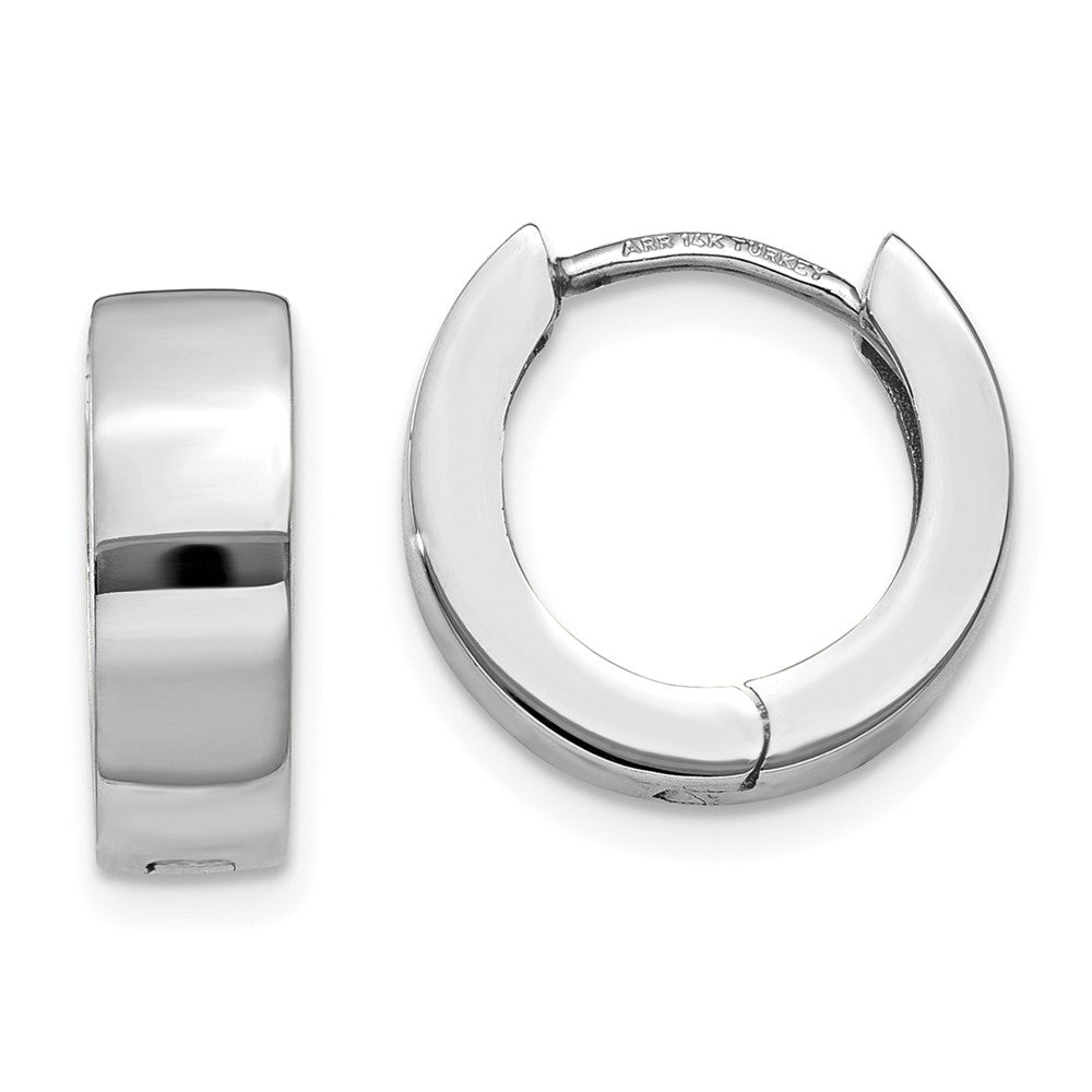 Solid;Polished;14K White gold;Hinged