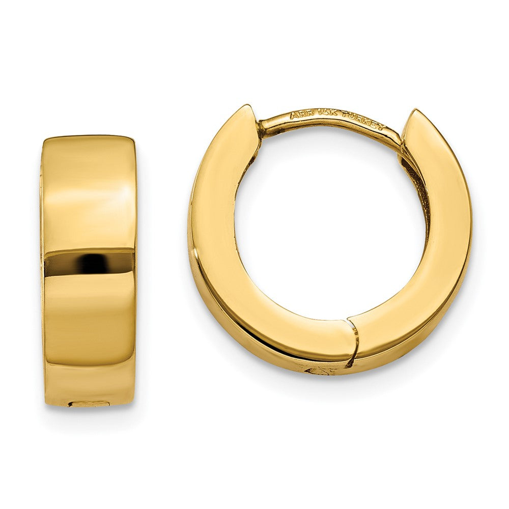 Solid;Polished;14k Yellow gold;Hinged