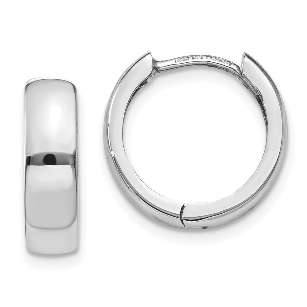Solid;Polished;14K White gold;Hinged