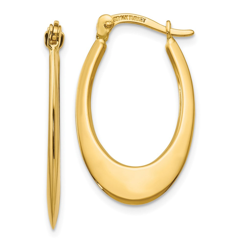 Polished;14k Yellow gold;Hinged post;Hollow tube