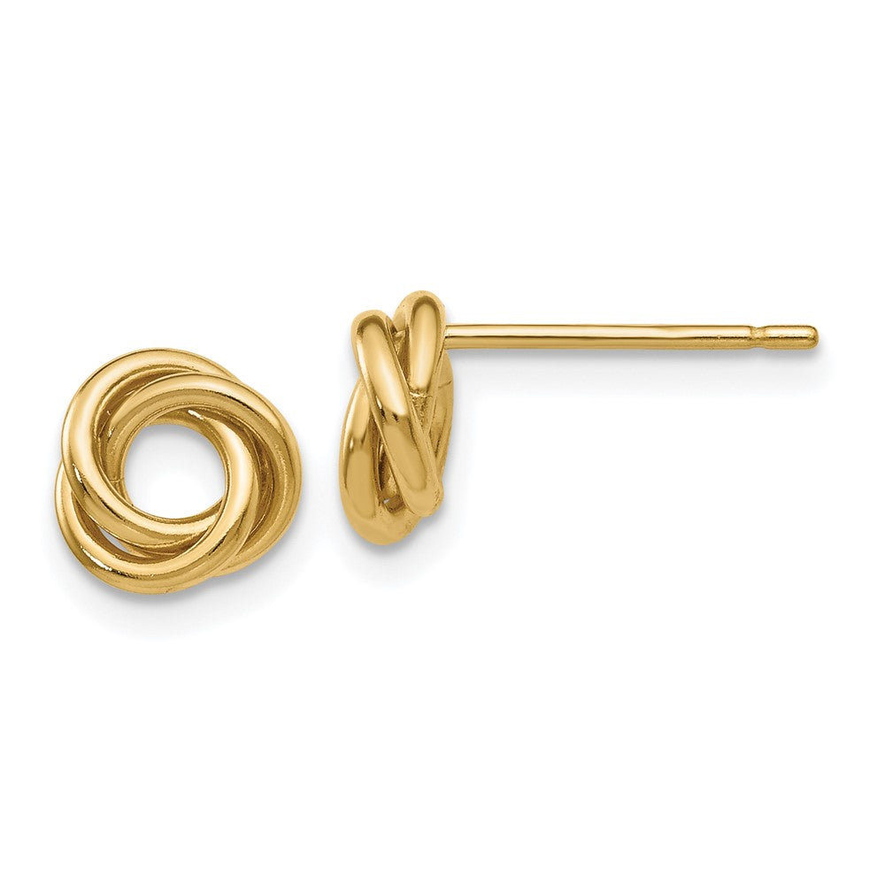 Polished;14k Yellow gold;Post