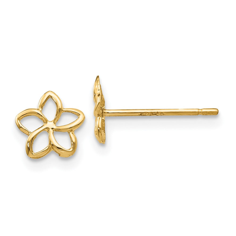 Polished;14k Yellow gold;Post
