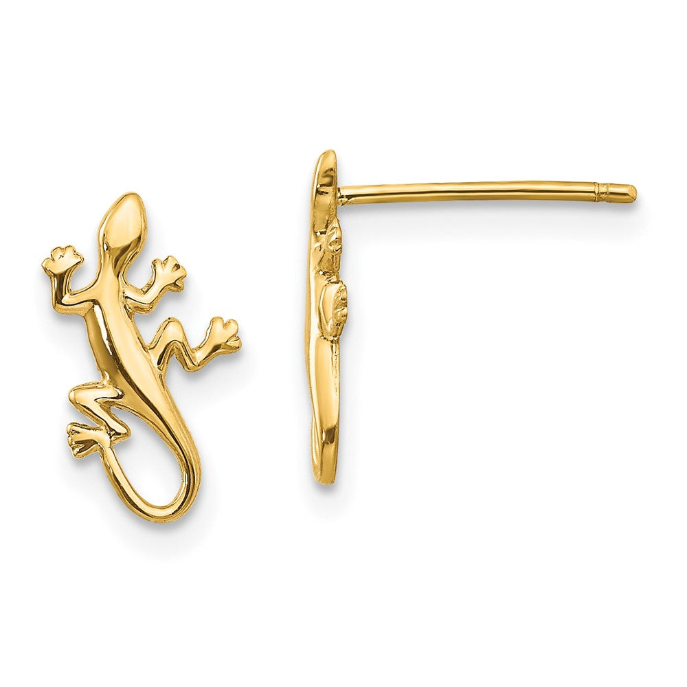 Polished;14k Yellow gold;Post