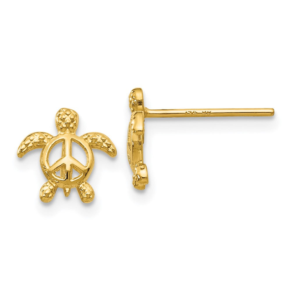 Polished;14k Yellow gold;Post
