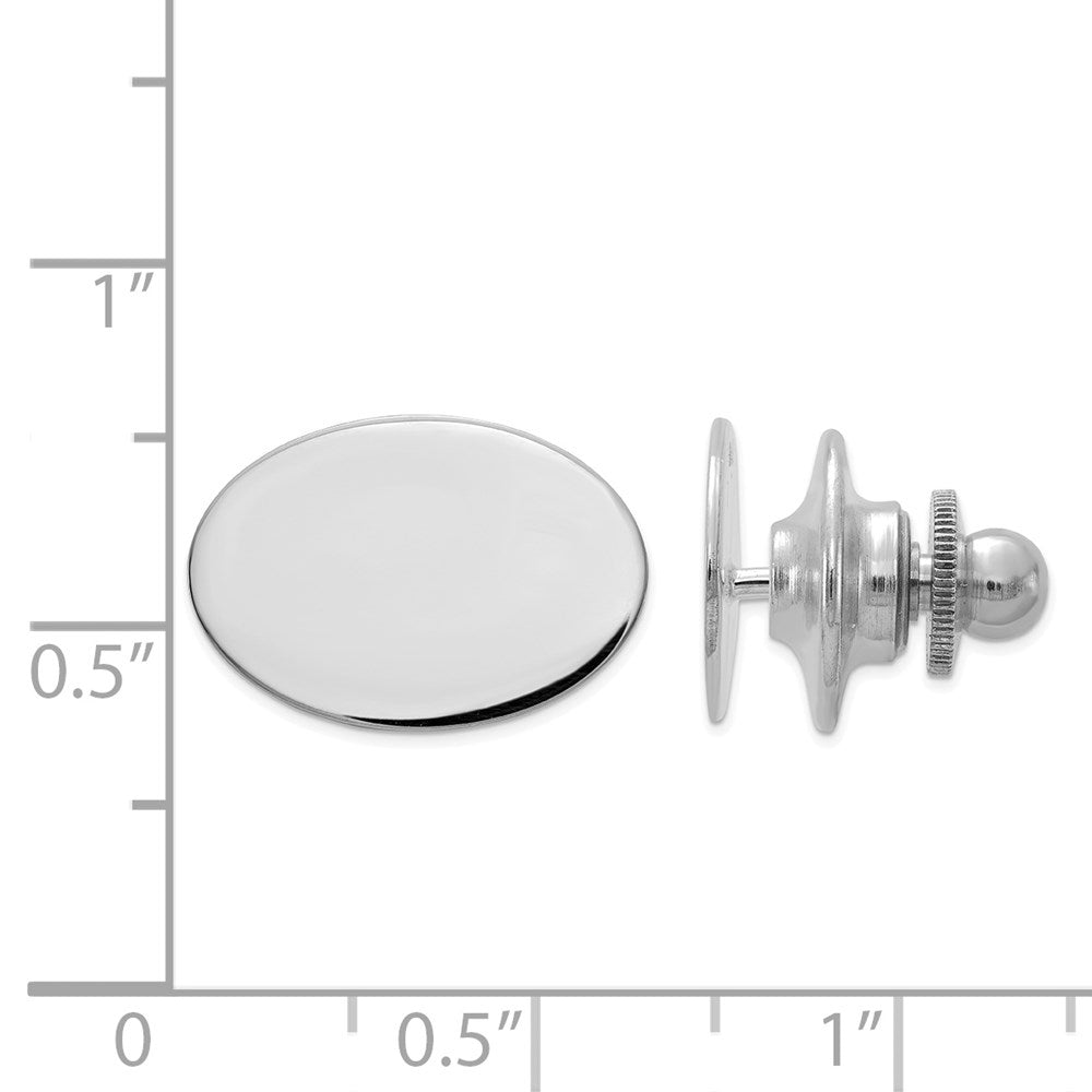 14k White Gold Men's Oval Tie Tac