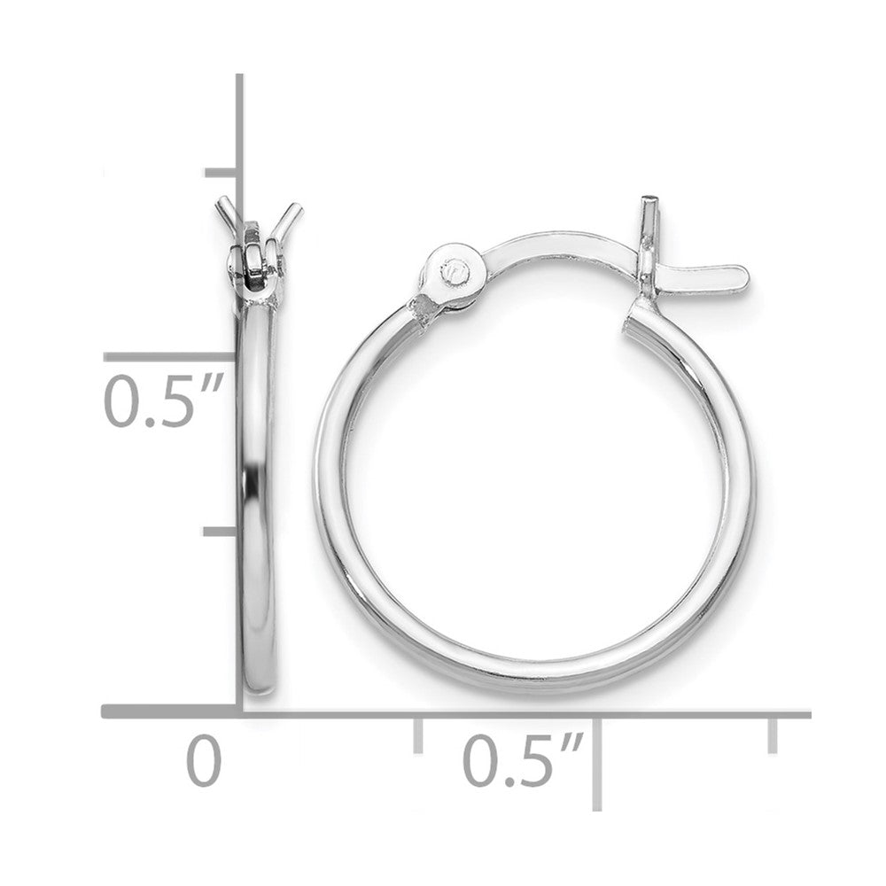 Sterling Silver Rhodium-plated Polished Hinged Hoop Earrings