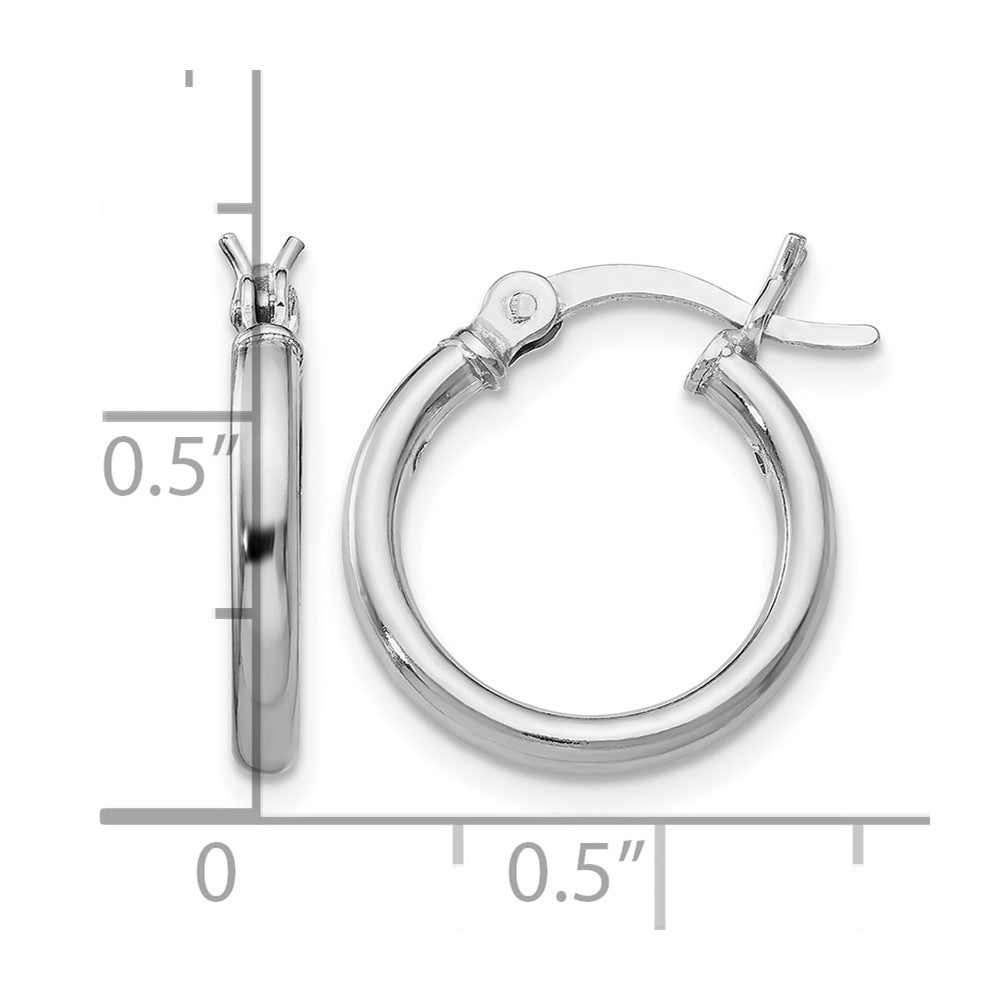 Sterling Silver Rhodium-plated Polished Hinged Hoop Earrings