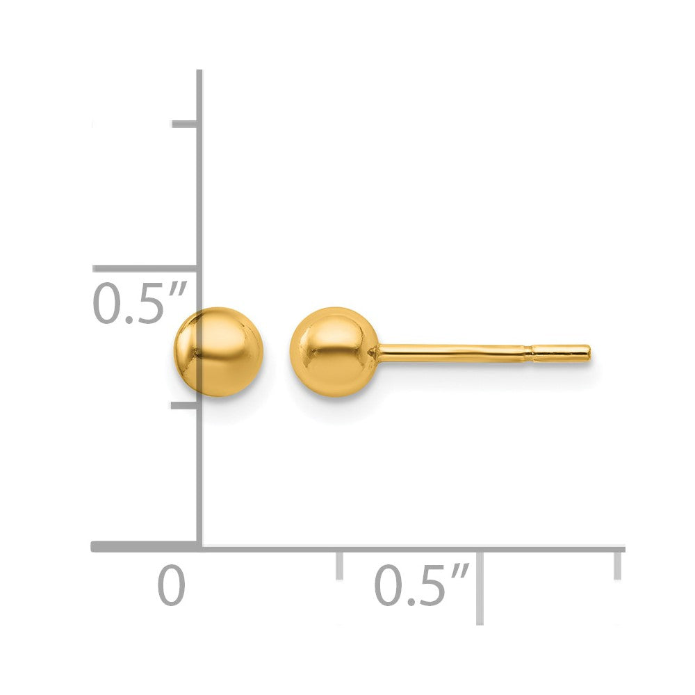 Sterling Silver Gold-plated 4mm Polished Ball Post Earrings