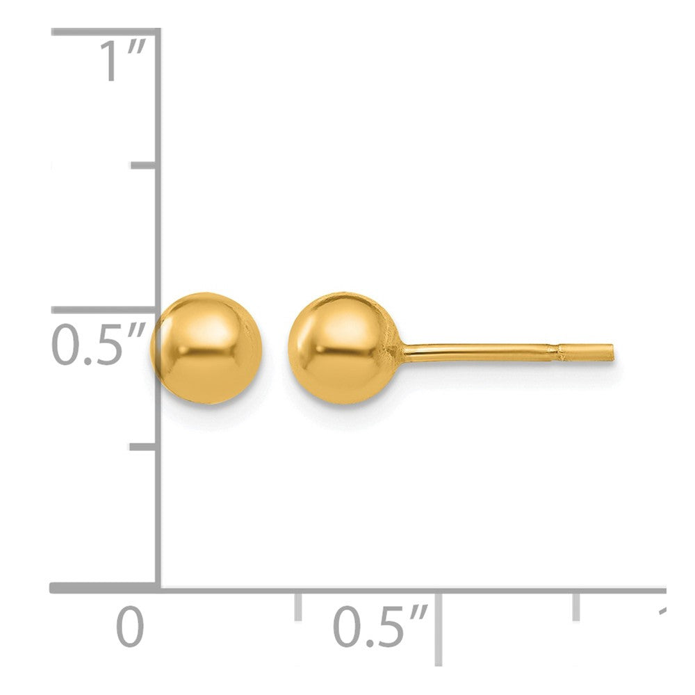 Sterling Silver Gold-plated 5mm Polished Ball Post Earrings