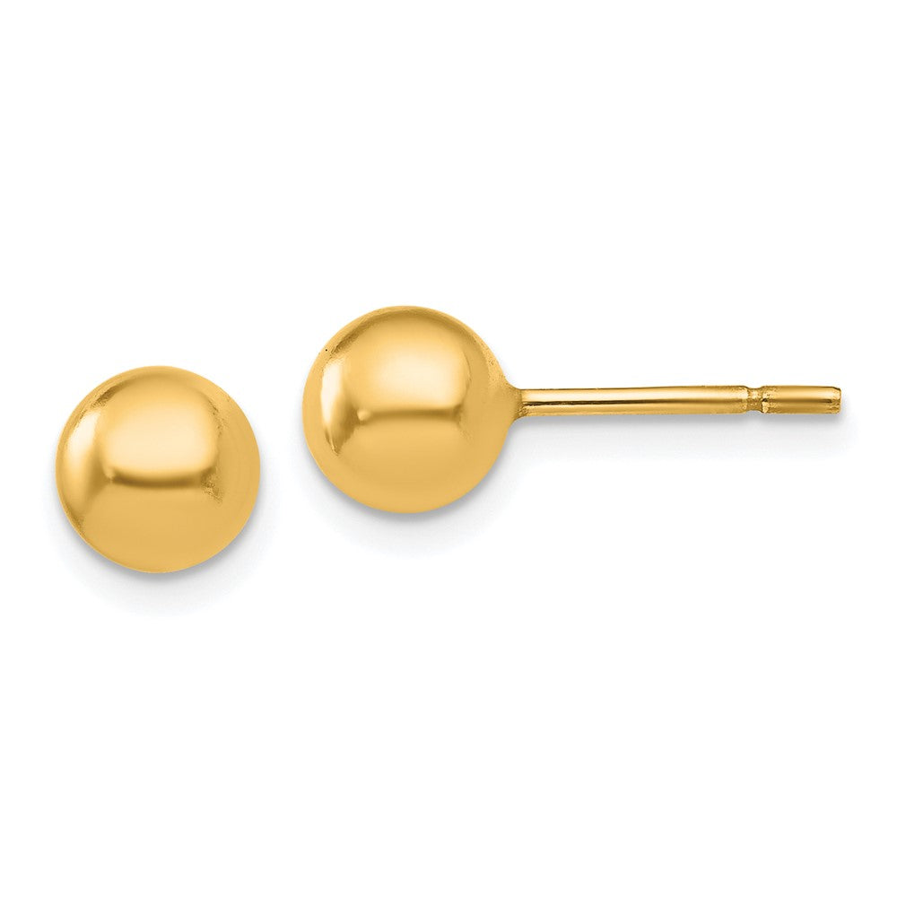 Sterling Silver Gold-plated 6mm Polished Ball Post Earrings