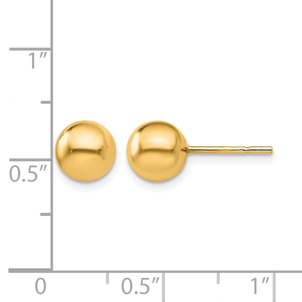 Sterling Silver Gold-plated 7mm Polished Ball Post Earrings